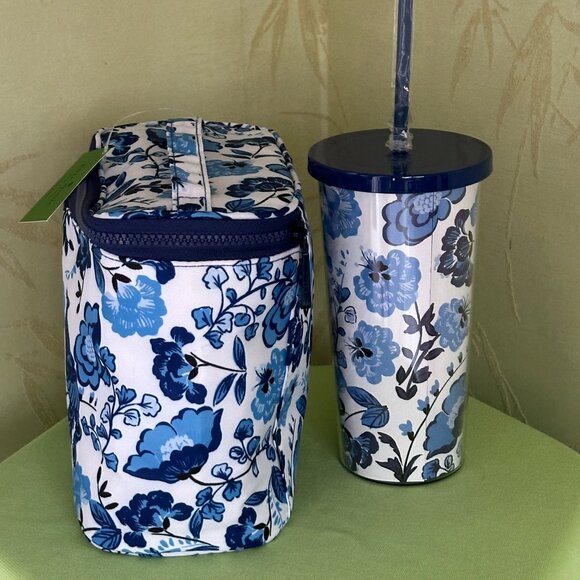 KATE SPADE PEACOCK FLORAL LUNCH TOTE + TUMBLER (SET):NWT - Picture 6 of 14